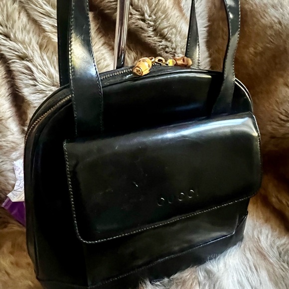 Gucci Vintage Patent Bamboo Shoulder Bag - Picture 3 of 13